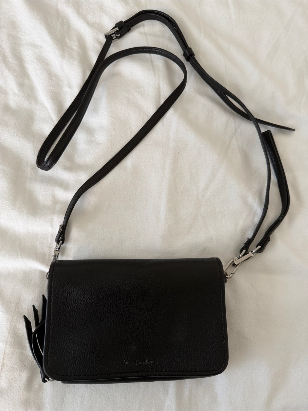 Vera Bradley Black Leather Crossbody Bag